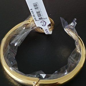 $200 MSRP| Charriol 04-404-1232-0CM Infinity Zen Steel Bangle Yellow Gold PVD(M)